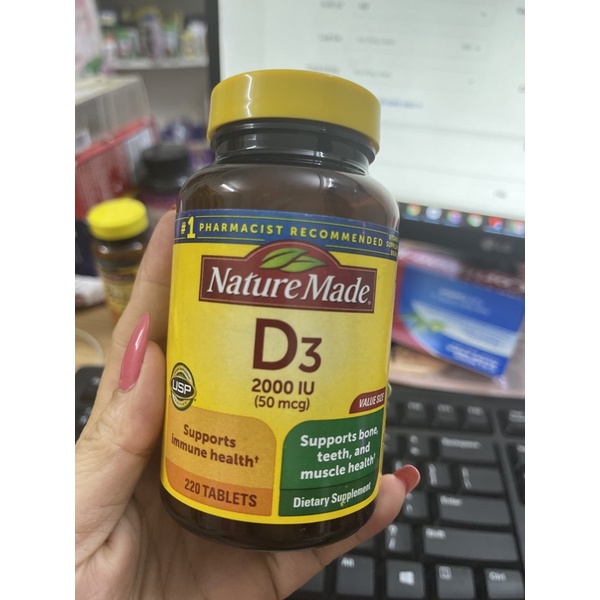 Vitamin D vitamin D3 Kirkland  viên 2000 iu, nature made 1000iu ,5000 iu-tramcathy