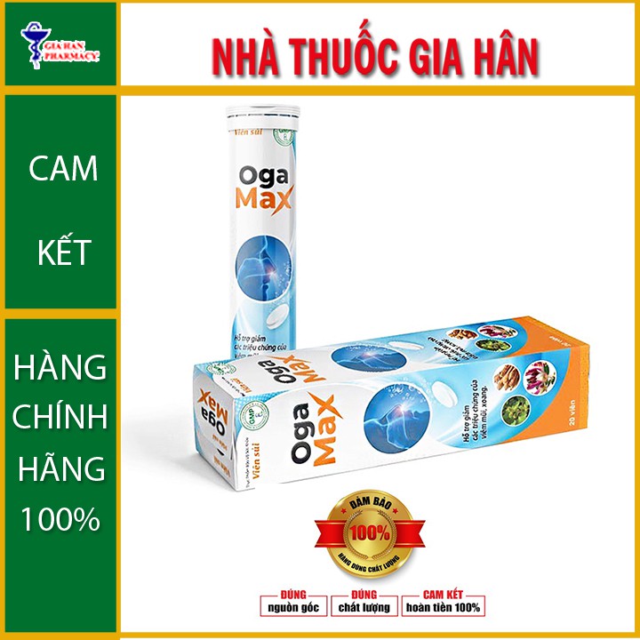 Viên sủi Oga Max - Hỗ trợ giảm các triệu chứng viêm mũi và xoang - Tuýp 20 viên - Nhathuocgiahan