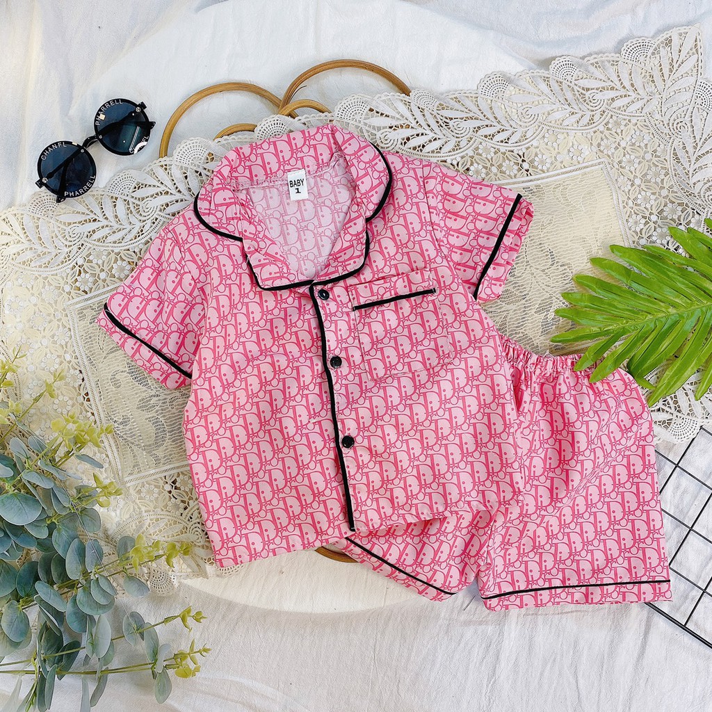 Bộ Cộc Tay Pijama Đùi Kate Chất Siêu Mát Cho Bé Từ 10 - 22kg