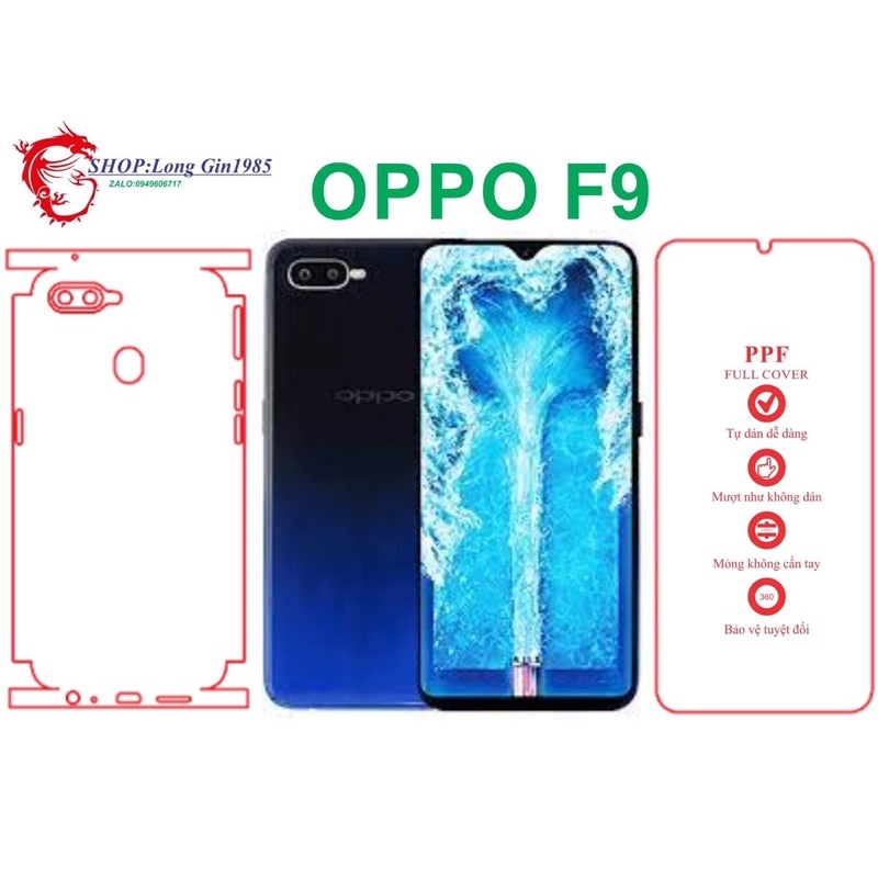 Oppo F9 miếng dán trong Ppf mặt sau và mặt trước chống va đập chống trầy xước