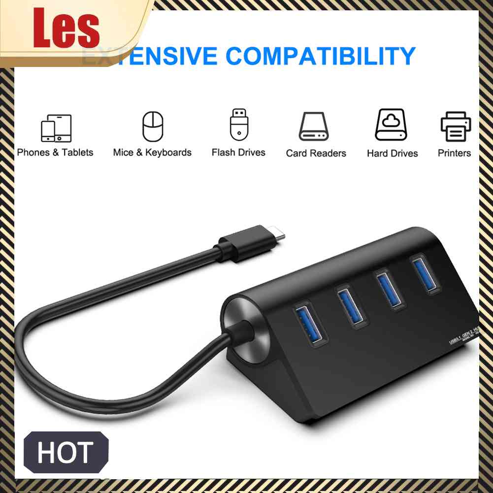 Bộ Chia 4 CổNg HC421 10Gbps USB 3.1 Gen 2 Type C Sang USB A HUB Cho Laptop