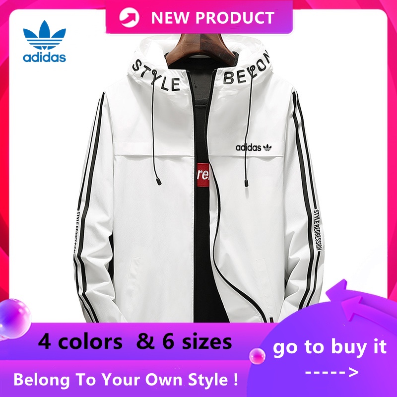 Áo Khoác Gió Có Mũ Trùm Đầu Chống Thấm Nước Mẫu Mới 2022Adidas Clover100% Cho Nam