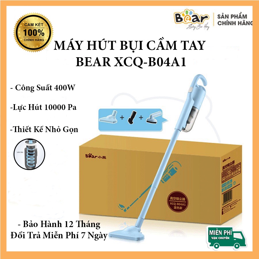 Máy hút bụi cầm tay BEAR XCQ-B04A1, Máy hút bụi giường nệm, sofa, công suất 400W, lực hút 10000Pa- Bảo hành 12 tháng