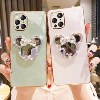  Đối với  OPPO Reno 2F 2Z 5 6 7 8 8T 6Z 7Z 8Z 9 10 11 11F 12 12F 13 13F Reno13 Reno12 Reno11 Reno8 Reno7 Reno4 F Z T Find X2 X3 X5 X6 X7 X8 Pro Lite Ultra  Phim hoạt hình Chuột Gương đứng Chân đế Mạ Vỏ điện thoại mềm Mặt sau Vỏ bọc đầy đủ 