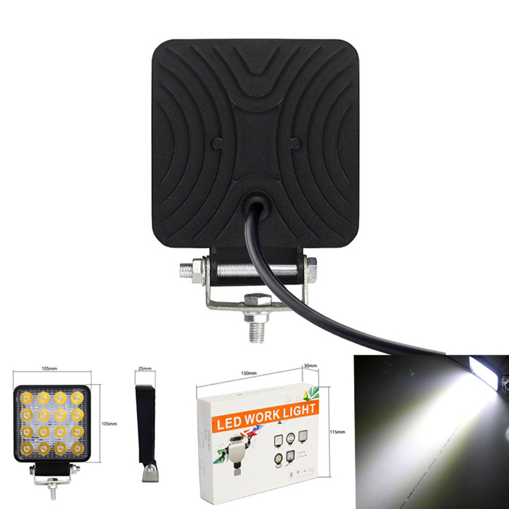 Đèn pha LED Cho Xe Hơi xe máy Đèn Mini Vuông 16 Đèn Phụ 48W 12v - 24V