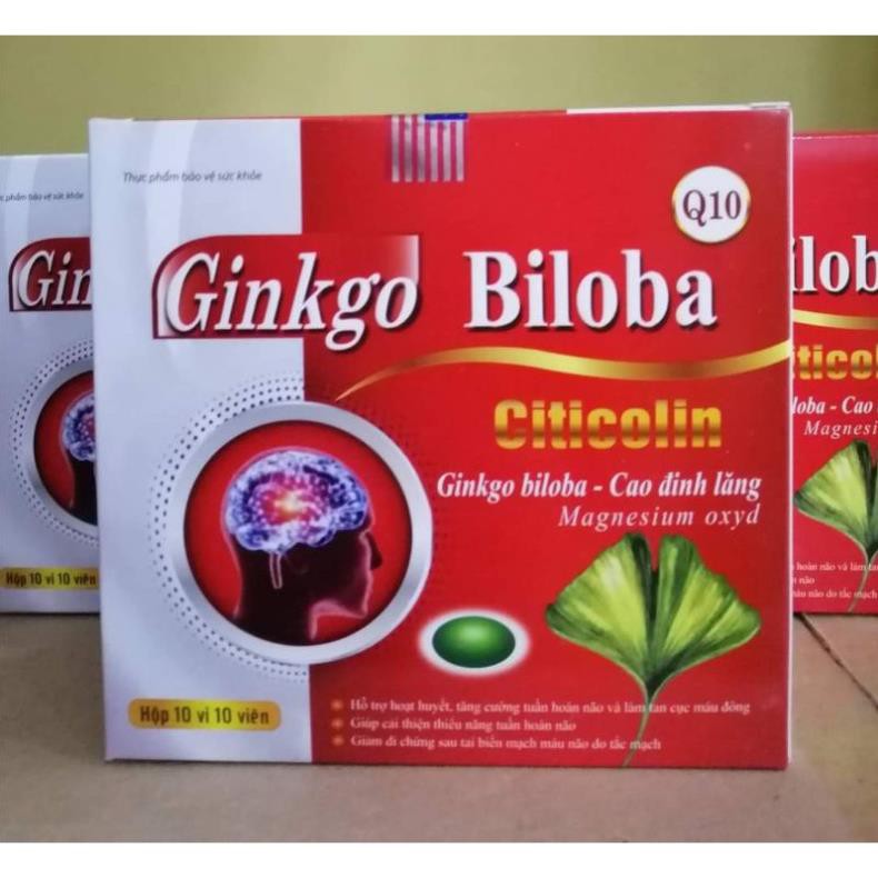 Bổ não Ginkgo Biloba Citicolin Coenzym Q10 giúp hoạt huyết, dưỡng não