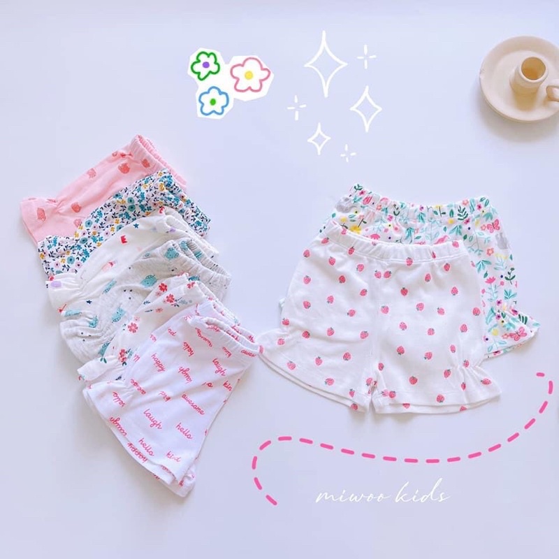 Đồ bộ dễ thương bé gái ❤️ freeship ❤️ bộ cotton bozip ngắn tay cho bé miwoo kids