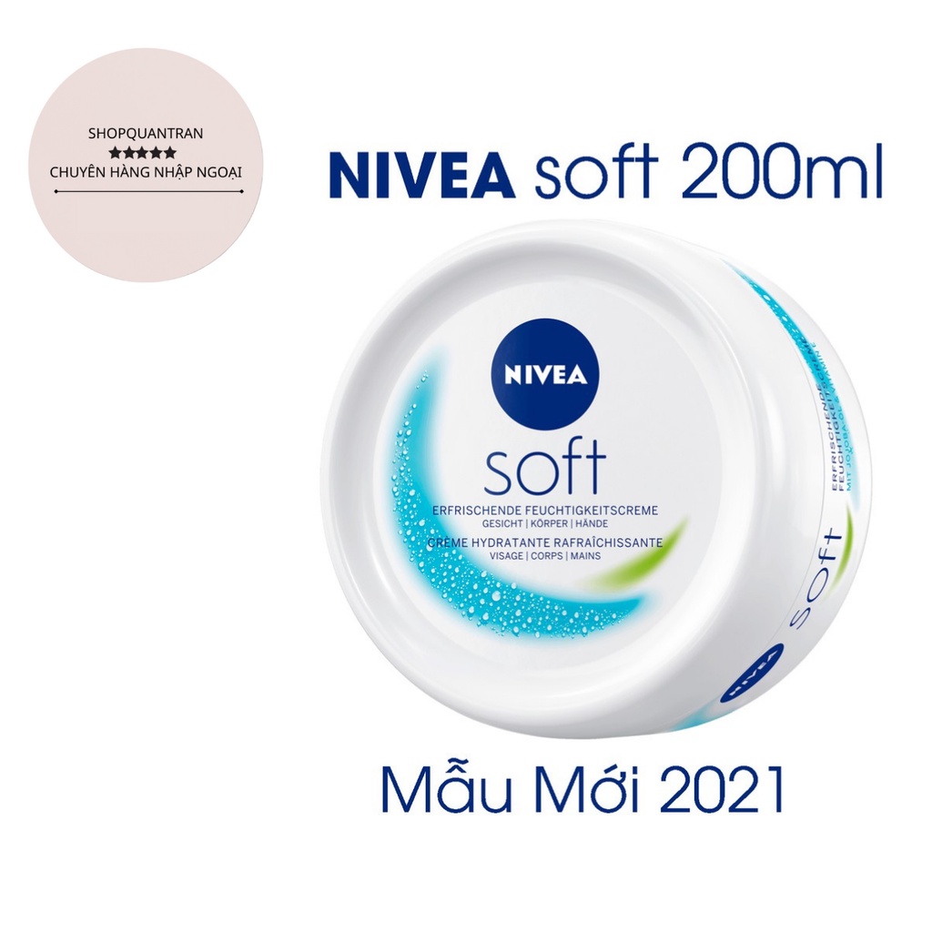 Kem dưỡng da Nivea Soft 200ml Hàng Đức dưỡng ẩm chống nẻ chống khô mốc
