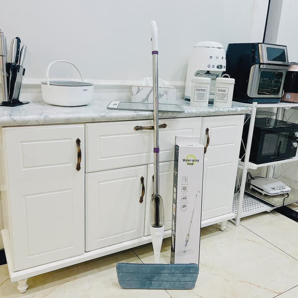 Cây lau nhà phun sương thông minh đầu xoay 360 độ kèm bình xịt nước lau sàn- Chổi lau nhà thông minh Aurora mã bx01