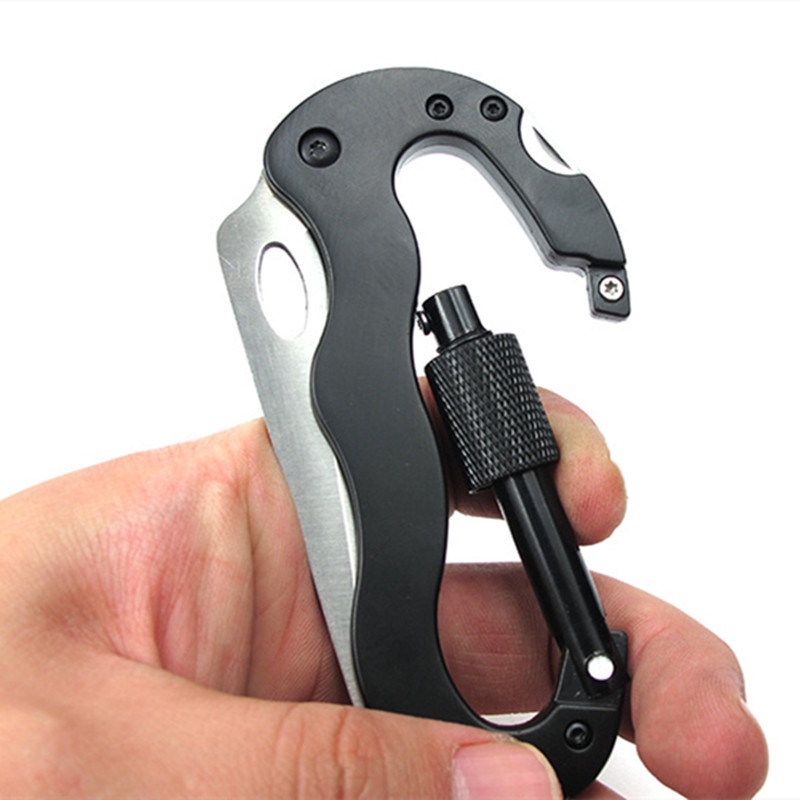 Móc khóa đa năng carabiner chữ D xoay đi phượt treo đồ tiện lợi