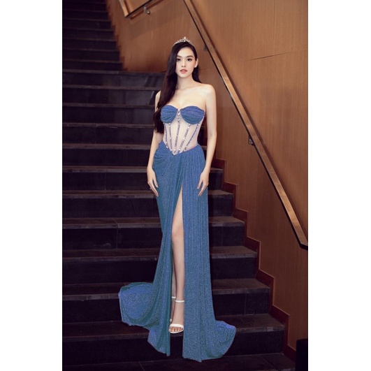 ĐẦM CÚP NHŨ KIM TUYẾN KẾT ĐÁ full size S/M/L/XL