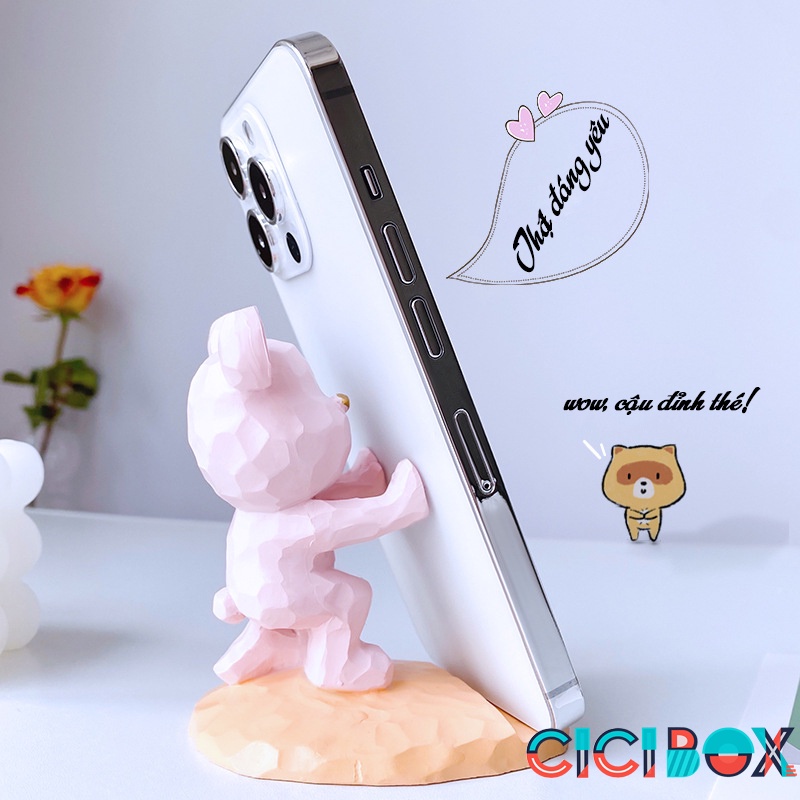 Giá Đỡ Điện Thoại, Ipad Mini Gấu Decor Xem Phim Dễ Thương Đồ Trang Trí Bàn Học Bàn Làm Việc