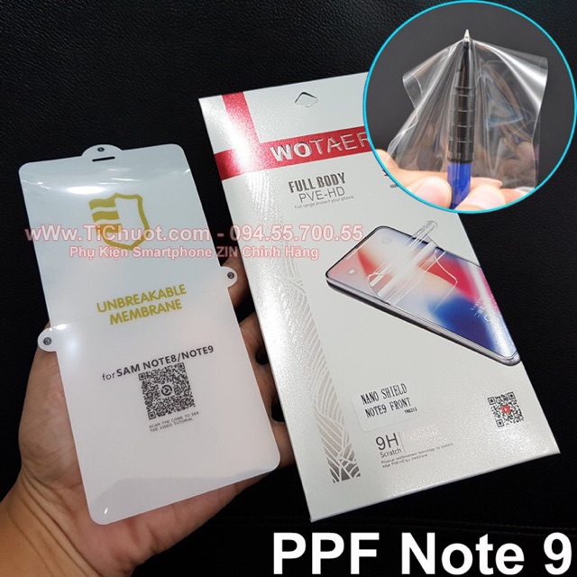 Dán dẻo trong PPF mặt trước samsung galaxy Note 8/ note 9