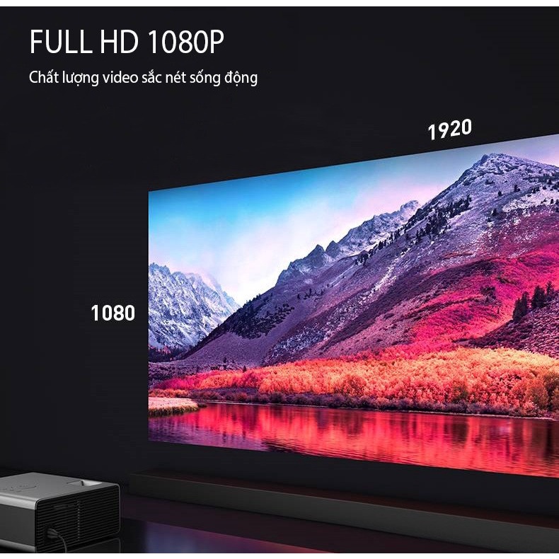 [ Chính hãng ]  Máy chiếu Rigal RD- 825 Hỗ Trợ Tiếng Việt Tặng kèm HDMI không dây Chromcast 3 hỗ trợ 4K - 5G