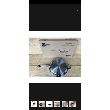 Chảo chống dính FIVESTAR STANDARD 32 CM KÈM nắp kiếng nấu được bếp từ, bếp ga, bếp hồng ngoại BẢO HÀNH 5 NẮM