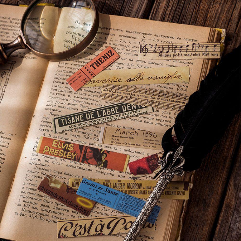 Bộ 100 Miếng Dán Dài Kiểu Cổ Điển 6 Kiểu Dùng Trang Trí Sổ Tay/ Đồ Thủ Công DIY