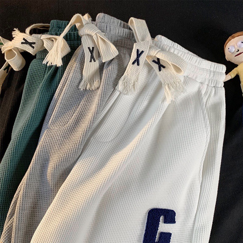 Quần Jogger Thể Thao Nam Nữ Ống Xuông Chữ C Chất Tổ Ong Quần Thể Thao Unisex Dày Dặn Phong Cách Mới