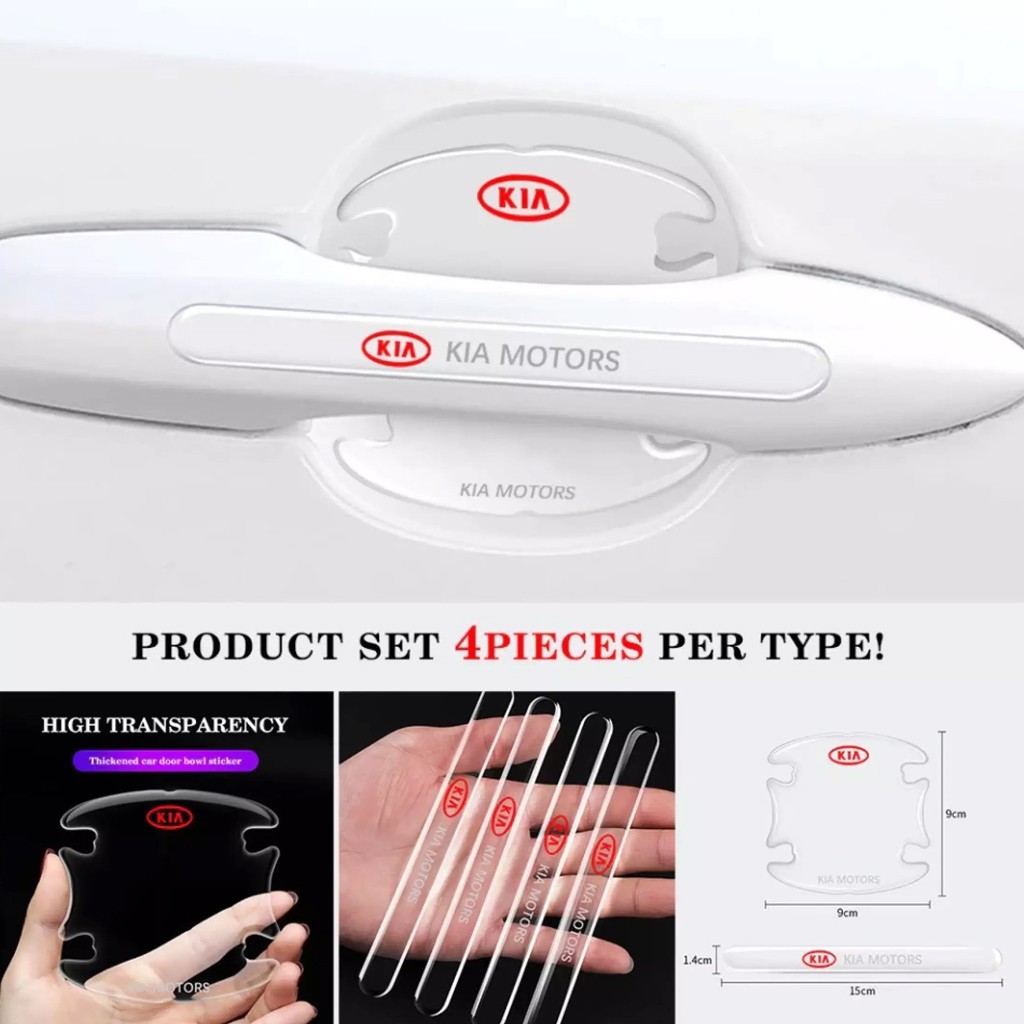 [KIA MỚI] Bộ 10 miếng dán chống xước hõm cửa xe kia silicon cao cấp , miếng dán tay nắm cầm cửa xe oto, xe hơi