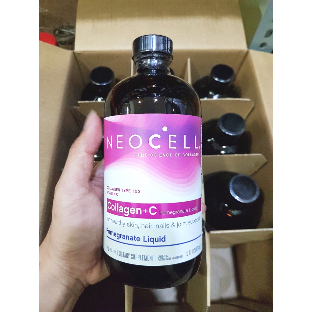 Siro dạng uống nước lựu Collagen Pomegranate của Neocell chai 473ml từ mỹ - Mẫu mới