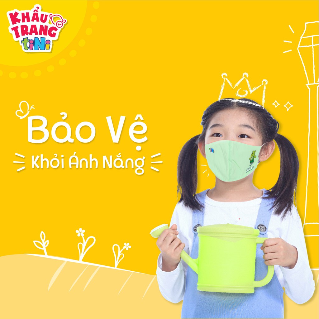 Khẩu Trang Vải cho Bé Green Shield-Vải Sợi Tre 3 Lớp Kháng Khuẩn-Size 2-4 tuổi/ 4-10 tuổi-Đạt tiêu chuẩn xuất USA