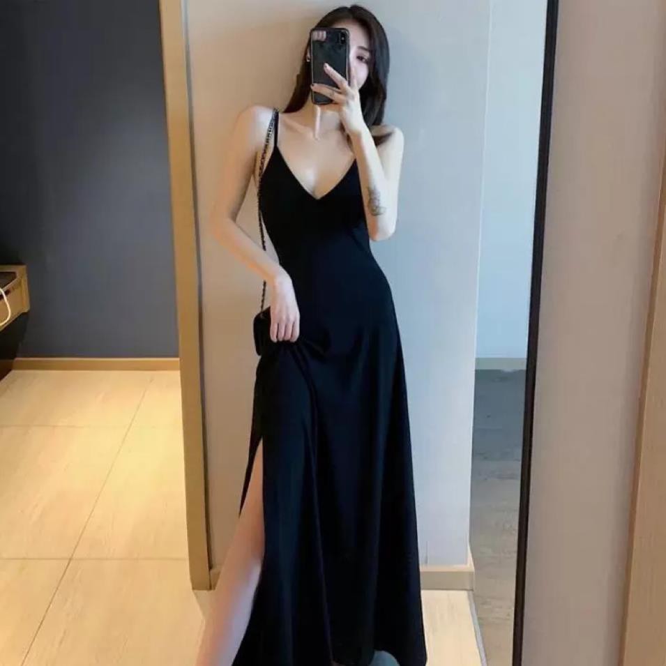 Đầm Nữ, Đầm Maxi Xẻ Tà, Váy Hai Dây, Váy Maxi Thun Dài Gợi Cảm SIXTEEN. Đẹp