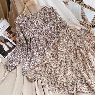 ÁO HOA peplum NHÍ 10357