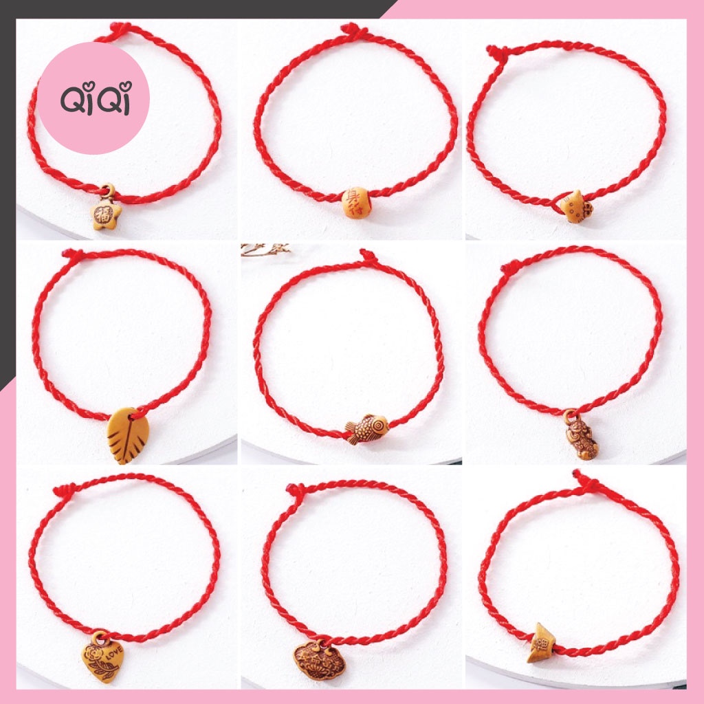 (1k) Vòng tay chỉ đỏ may mắn vòng tay nhóm nhiều hình Qiqishop