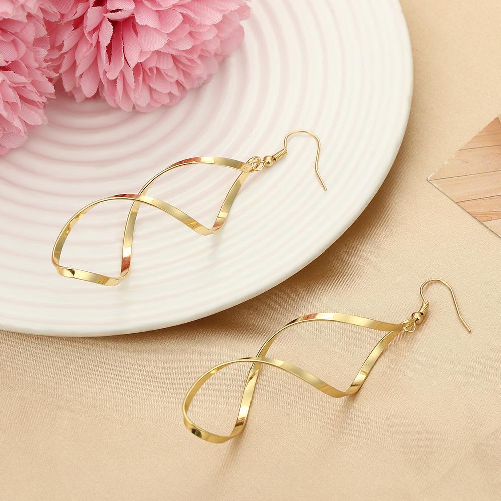 Khuyên Tai Dạng Xoắn Dài Thời Trang Cho Nữ