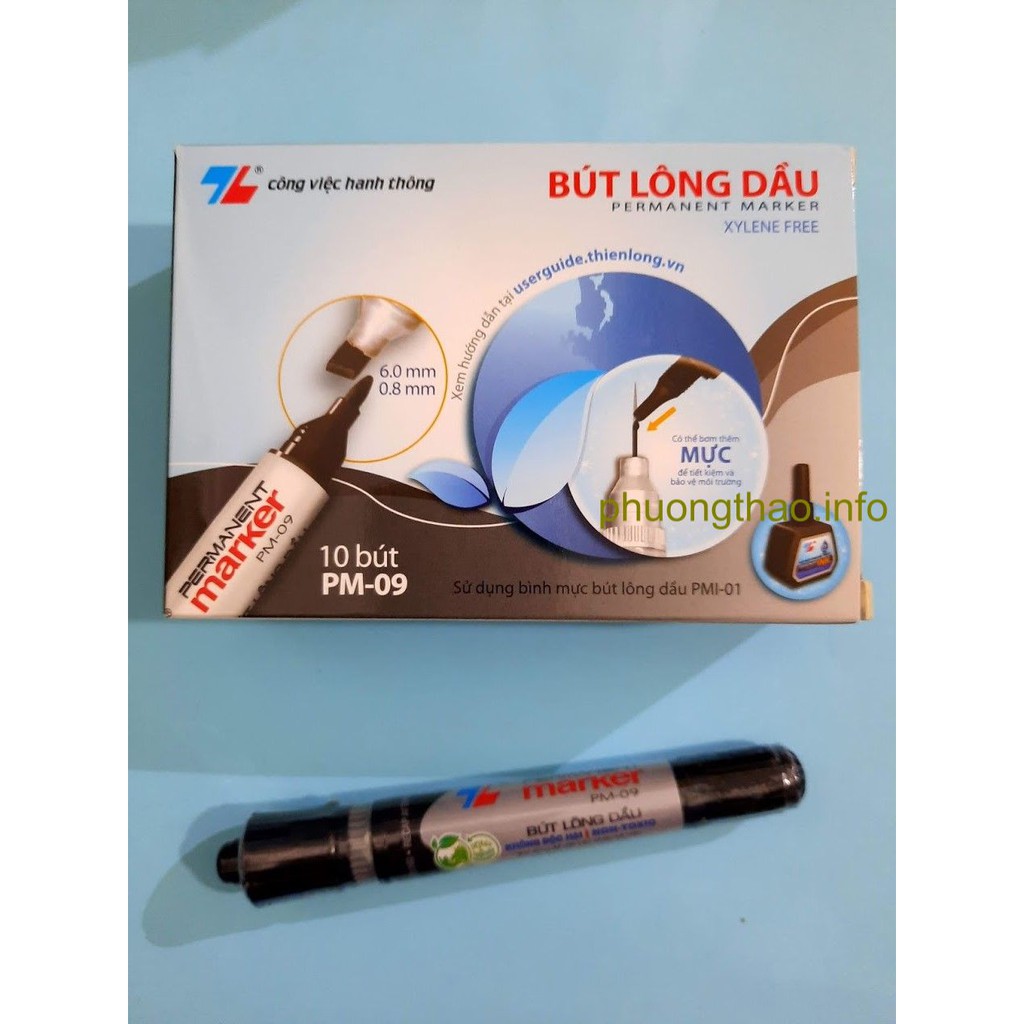 1 Hộp 10 cái bút lông dầu Thiên Long PM-09 - Chính hãng Thiên Long