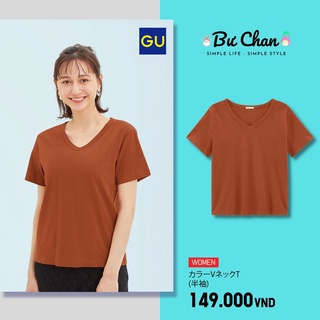 Áo phông GU Nữ cổ V ❤️ (GU Nhật Chính Hãng)