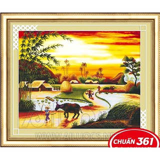 Tranh Thêu Chữ Thập 3D Chiều Hoàng Hôn 53316 (KHÁCH TỰ THÊU ) KT:93X76CM