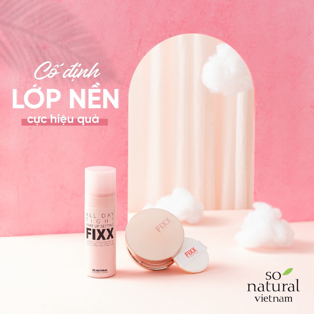 XỊT KHOÁ NỀN TRANG ĐIỂM ALL DAY TIGHT MAKE UP SETTING FIXX GIỮ LỚP MAKE UP BỀN MÀU, HÚT DẦU I SO'NATURAL CHÍNH HÃNG | BigBuy360 - bigbuy360.vn
