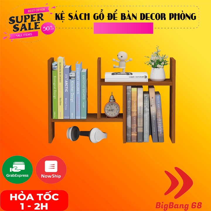 Kệ Sách Gỗ để bàn MÀU TRẮNG Thanh lịch, Dễ phối bigbang được chọn màu