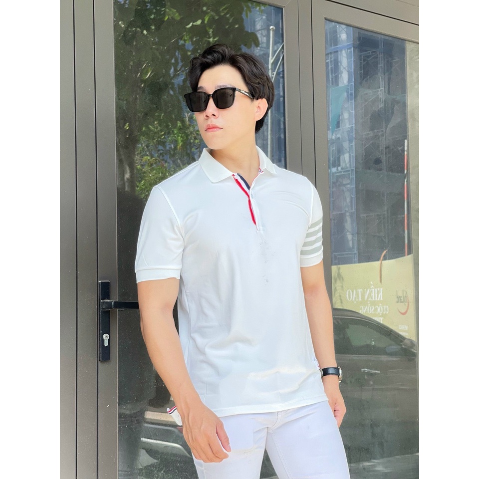 Áo thun cá sấu nam phối màu, áo thun polo nam có cổ thời trang vải mềm mịn, thấm hút tốt - HK239