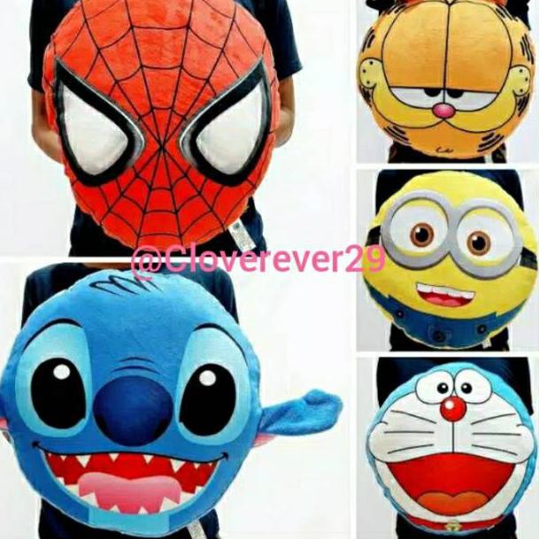 Gối Tròn Hình Minion Garfield Spiderman S9D Vui Nhộn