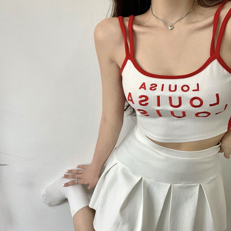 Áo Croptop Hai Dây Hở Lưng In Chữ Phong Cách Phương Tây Quyến Rũ Cho Nữ | BigBuy360 - bigbuy360.vn