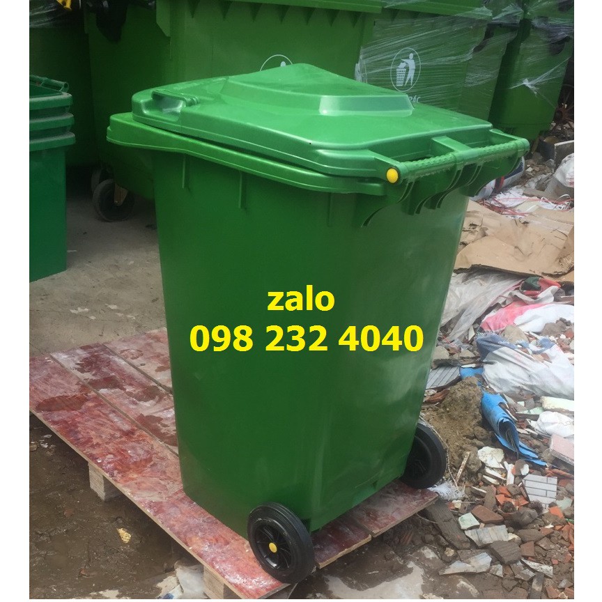 Thùng rác nhựa 240 lít màu xanh
