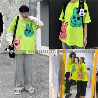 ÁO PHÔNG ĐẦU THỎ CUTE XANH NEON ULZZANG