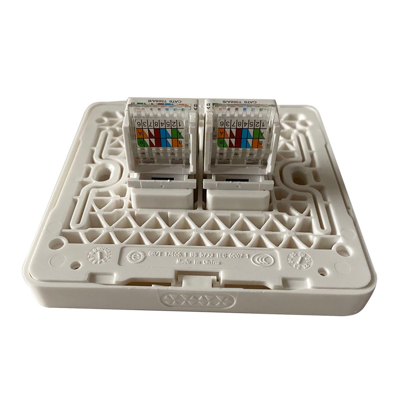 Ổ Cắm Điện Gắn Tường RJ45 CAT6 2 Cổng Chuyên Dụng