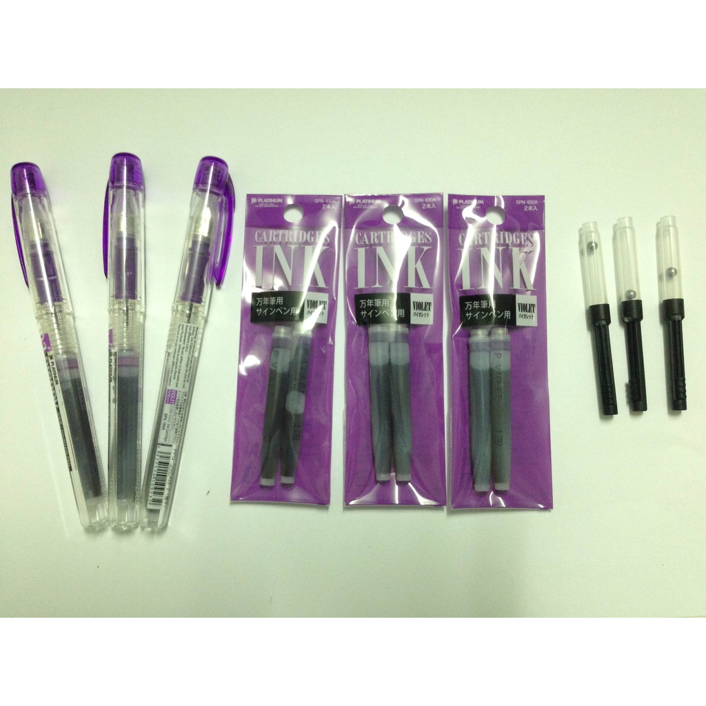 COMBO 3 BÚT MỰC NHẬT PREPPY + 3 VỈ MỰC + 3 PISTON