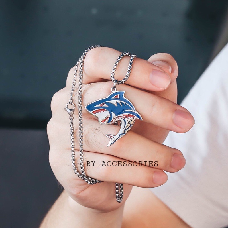 Dây chuyền titan cá mập sơn màu không gỉ