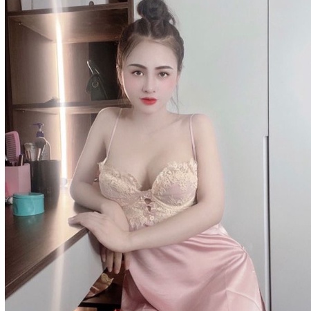 Sỉ váy ngủ lụa phối ren xẻ đùi - HÀNG QUẢNG CHÂU CAO CẤP - SP022