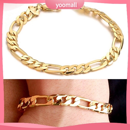 Vòng Tay Mạ Vàng 18K Sang Trọng Cho Nam 7mm