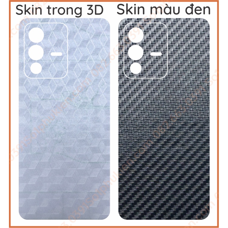 Miếng dán mặt lưng kèm camera skin carbon Vivo v23 5g