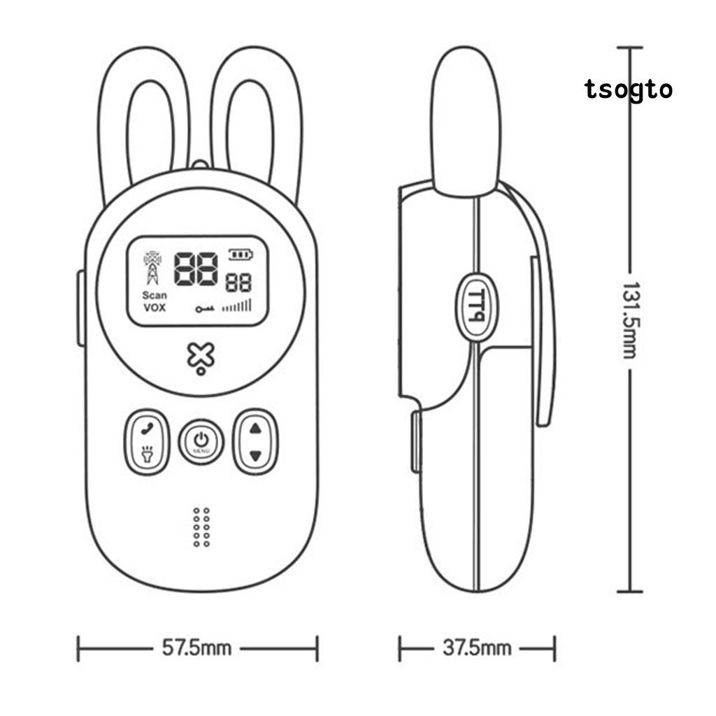 Set 2 Máy Radio Cầm Tay Hình Thỏ Hoạt Hình Đáng Yêu Cho Bé