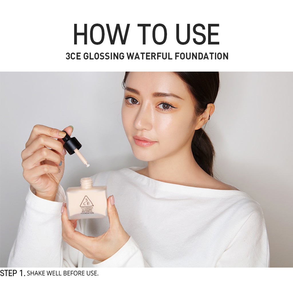 Kem Nền Dạng Lỏng 3CE Glossing Waterful Foundation 40g