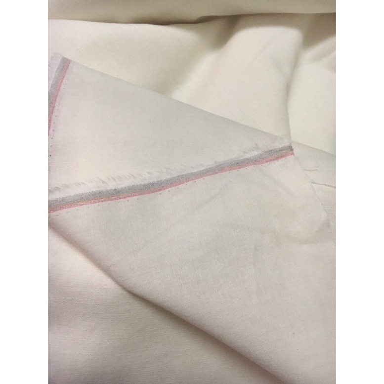 Vải linen trắng kem vải ngoại khổ vải 140cm x 1m dài