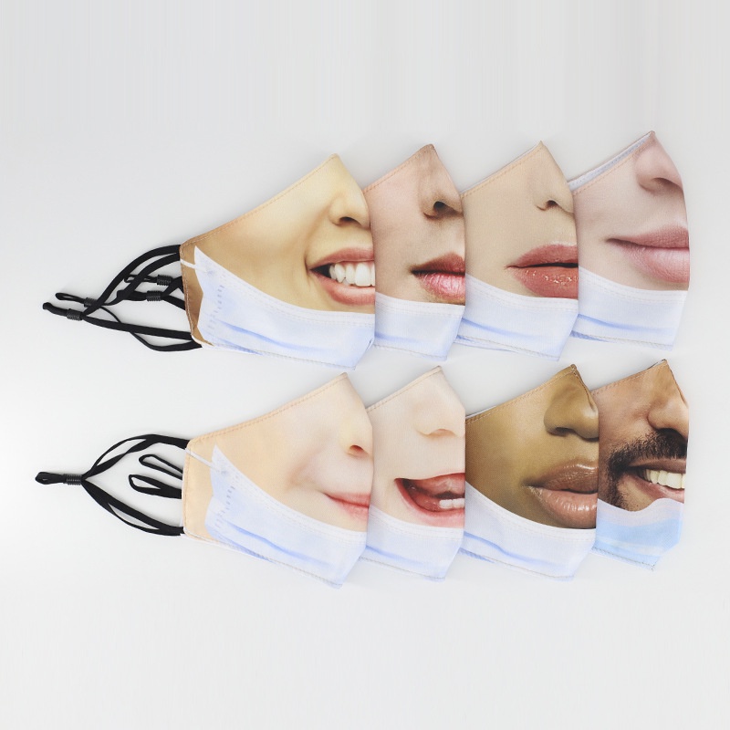 Khẩu trang vải in 3D hình mặt người chủ đề TikTok vui nhộn | BigBuy360 - bigbuy360.vn