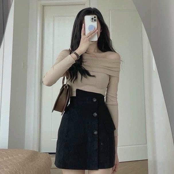 Áo thun bẹt vai siêu hot form ôm vải tăm cao cấp Shynstores