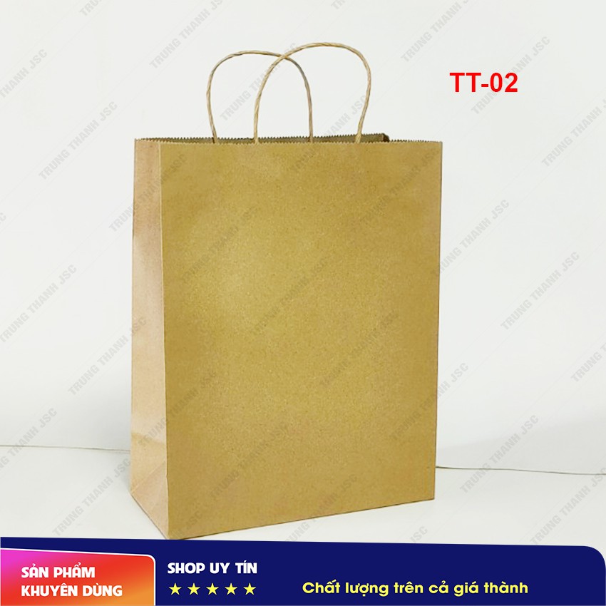 Túi giấy Kraft có quai, túi đựng quà - Kraft Handle Bag - 25x12x33cm - mẫu TT-02 - Tiêu chuẩn xuất khẩu